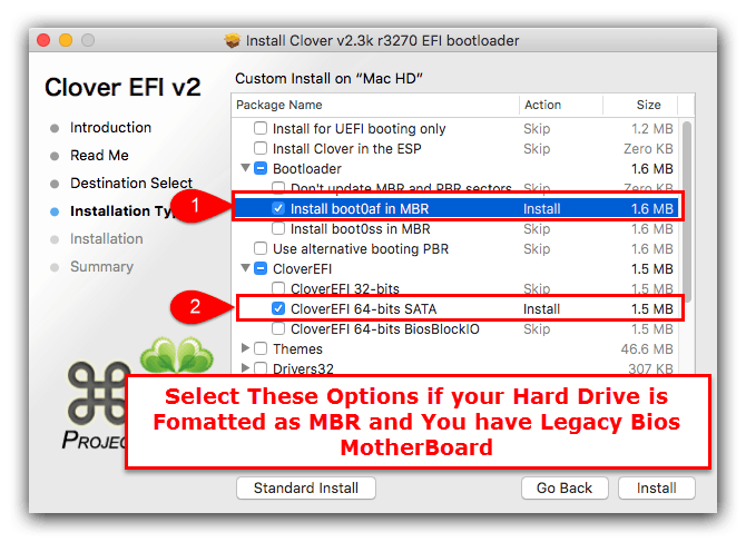 clover boot loader legacy installer